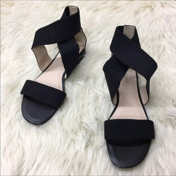 nine west black flat sandals